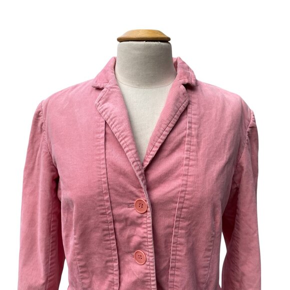 Talbots Corduroy Blazer Jacket Pink Ballet Girly Barbiecore Feminine Coquette -8 - Picture 2 of 14